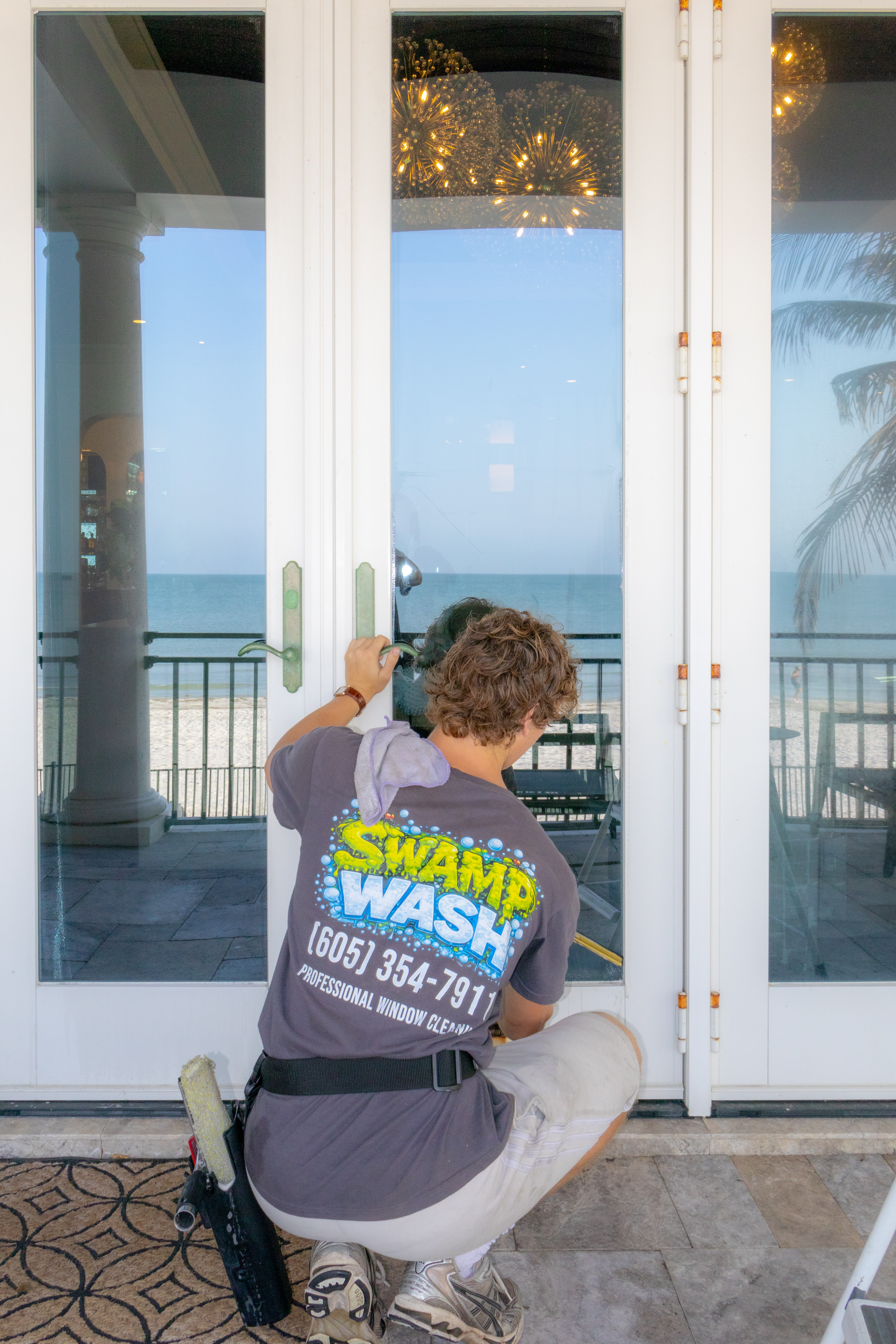 Window cleaning detail work